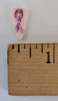4X Just Another Button Company PINK RIBBON HEART Polymer Clay for Cross-Stitch