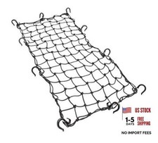 15in x 30in Elastic Cargo Net with 10 Adjustable Hooks Tight 2in x Black