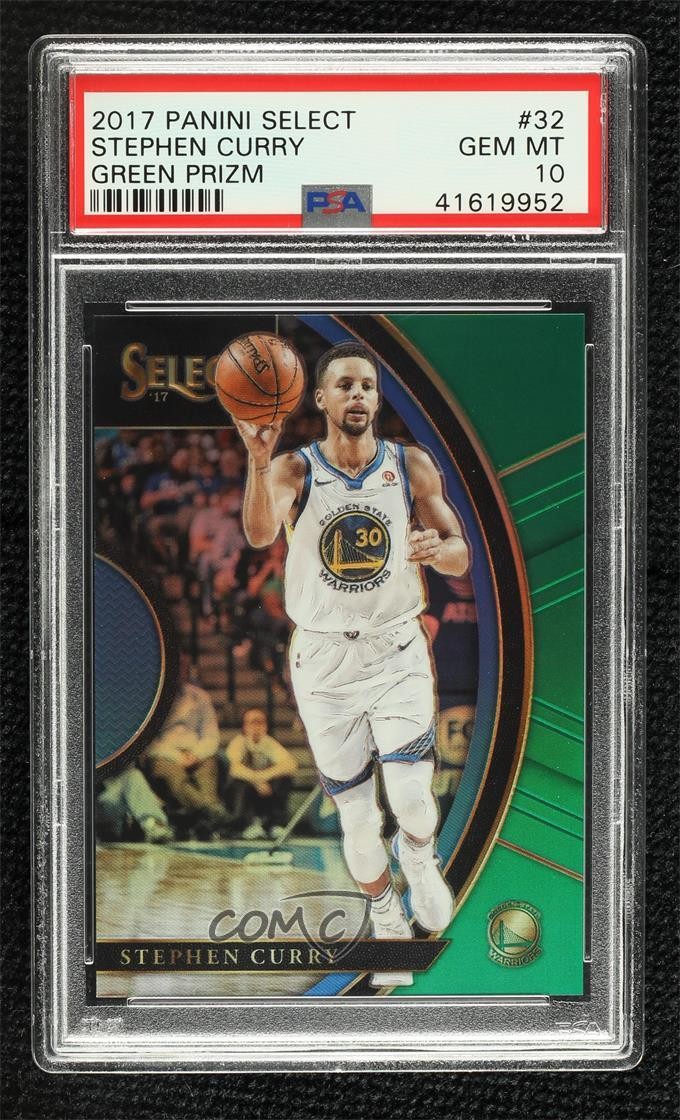 2017 Panini Select Concourse Green Prizm 4/5 Stephen Curry #32 PSA 10 GEM MT tw0