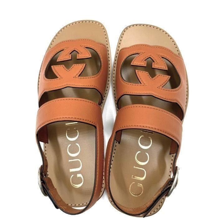 Gucci Men’s Interlocking GG Sandals Leather Brown Size EU44 US10.5 UK10 thumbnail 5