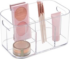Clear 5-Compartment Bathroom  Office Essentials Plastic Organizer