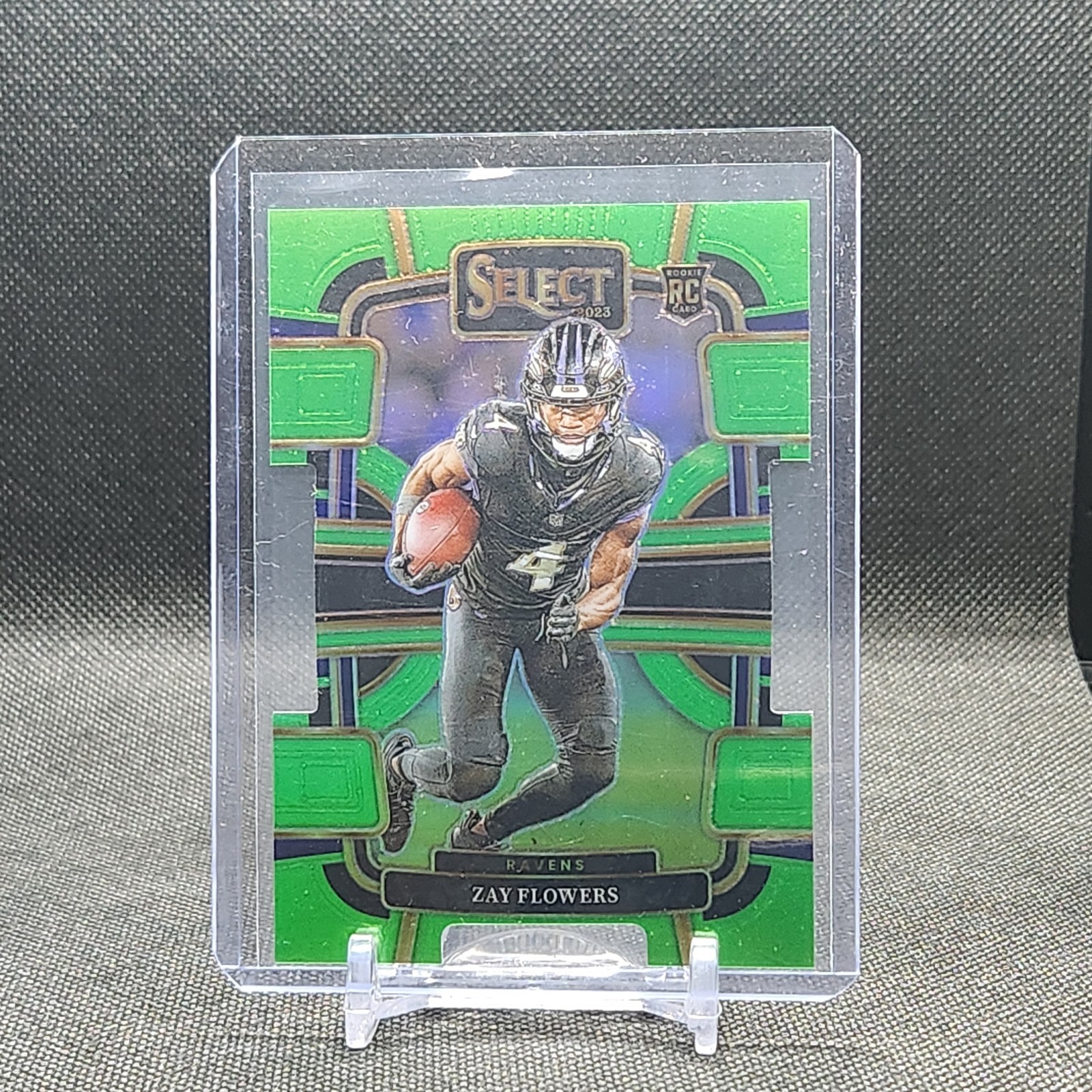 2023 Panini Select Zay Flowers #8 Concourse Neon Green Prizm Die-Cut /599 RC