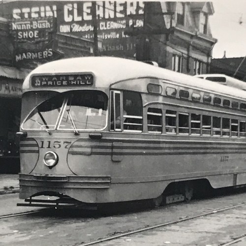 Cincinnati Street Railway CSR Ohio #1157 Trolley Streetcar Photo Price Hill