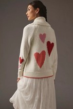 Anthropologie Maeve Heart Cardigan Sweater Size M - NWT