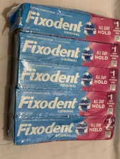 Fixodent Complete Original Denture Adhesive Cream, 2.4 oz,  5-Pack