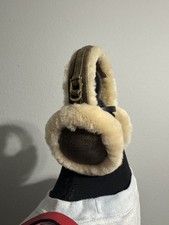 UGG Earmuffs Sheepskin Wool Foldable Winter Earflaps Mens Womens Buckle Brown L