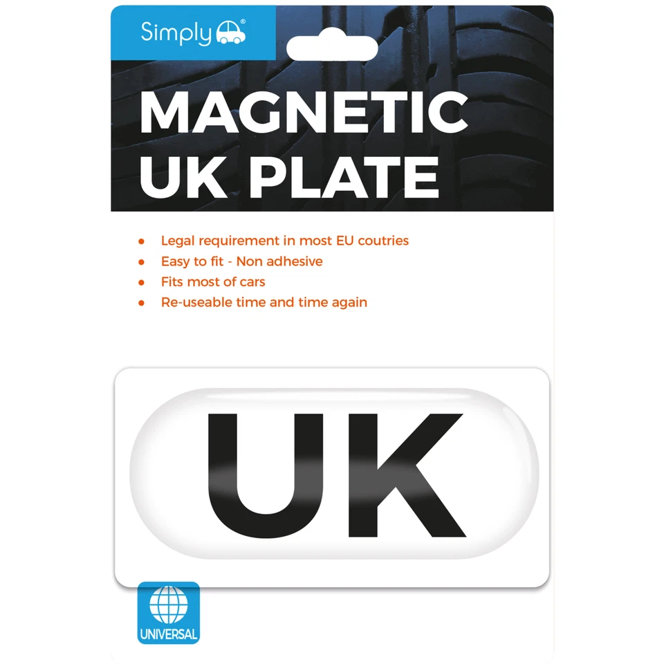 Simply Auto TL7001 Magnetic UK Plate Badge Legal GB Travel Sign Car Accessory