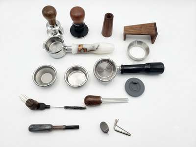 Premium Espresso Accessory Bundle MORILS Tamper 2 Portafilters WDT Tools