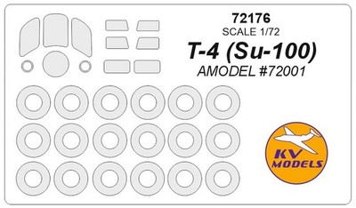 KV Models 1/72 Sukhoi T-4 (Su-100) Paint Masking for A-MODEL #72001