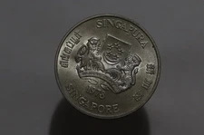 🧭🇸🇬Singapore Silver 10 Dollars 1978 KM#17.1 Satellite Communication B84#Z3401