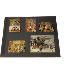 Vintage Scrapbook Page German Palace Interior Postcards History Decor Rococo
