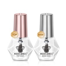 2 Pcs No Wipe Top Coat and Base Coat Set, Clear Quick Dry Nail Polish Nail Ki...