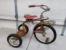 Vintage Barn Find Murray Twin ZZ Golden Zephyr Tricycle Original Mostly Complete