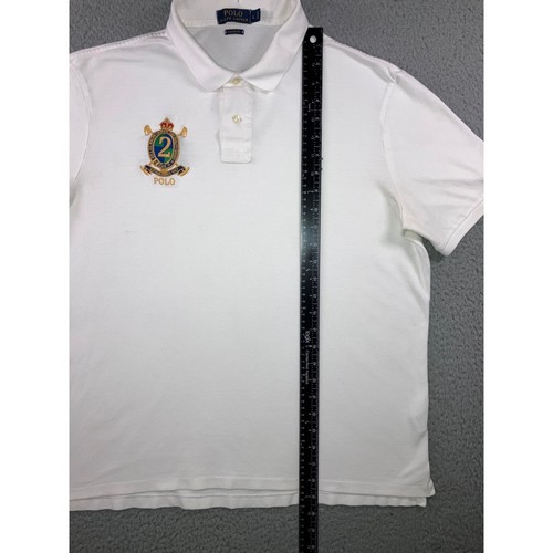 Polo Ralph Lauren Polo Shirt Mens L Classic Fit Crest Logo Rugby White S/S - Picture 13 of 15