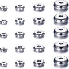 160Pcs 4Mm 5Mm 6Mm 8Mm Stainless Steel Flat round Bead Spacers Jewelry Findings