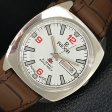 VINTAGE RICOH R31 AUTOMATIC JAPAN MENS WHITE COLOR DIAL WATCH a707679-1