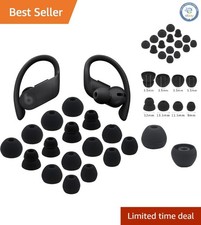 Silicone Earbud Tips Set for Powerbeats Pro - Includes Cleaning Cloth