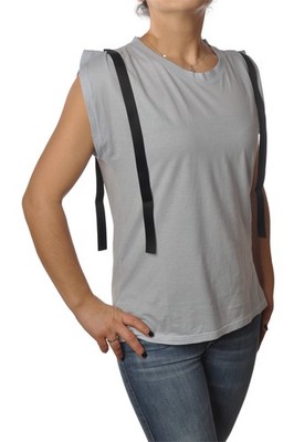 Dondup Damen Stoff Schnürshirt Größe XS-M Farbe Grau