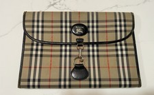 Vintage Burberrys Haymarket Check Document Portfolio Clutch - Rare 90s Piece