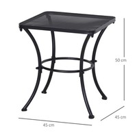 Sonnenh Beistelltisch Schwarz Metall 45 X 45 X 50 Cm