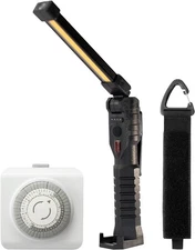 BaseAire Mechanical Light Timer + Portable LED Light + Extension Cord Organizer