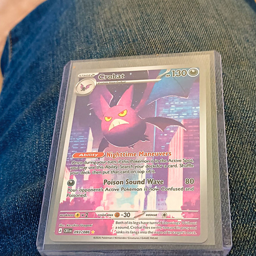 Nintendo Pokemon TCG Crobat 093/198 Chilling Reign Holo Rare English 130HP