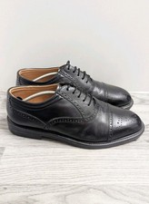 Clarks Black Leather Oxford Brogues Smart Formal Dress Shoes Size UK 10.5