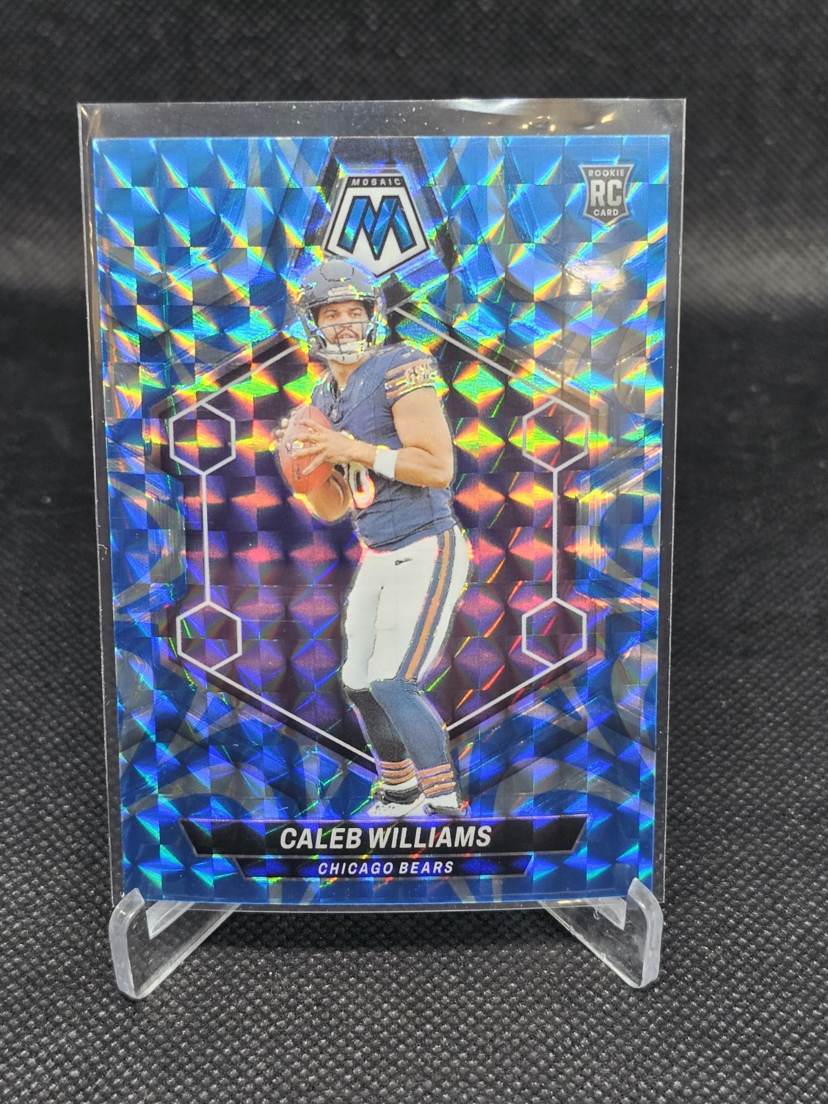 2024 Panini Mosaic - Rookies Caleb Williams #301 Reactive Blue Mosaic Prizm (RC)