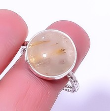 Golden Rutilated Quartz - Bahia 925 Sterling Silver Ring s.9 R5820-36