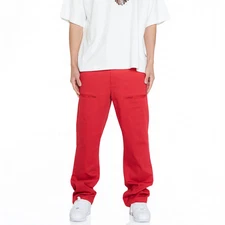 Konus Men's Baggy Chino Pants in Red