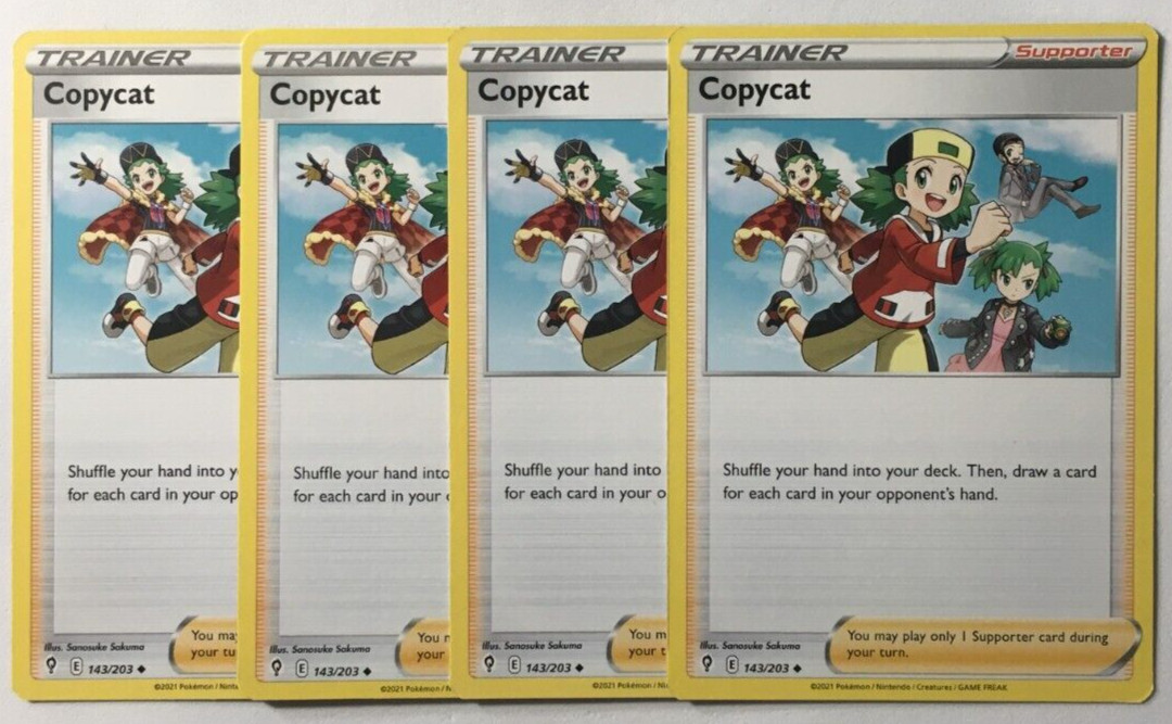 POKEMON COPYCAT 143/203 4 X EVOLVING SKIES UNCOMMON NEAR MINT-PLAYSET