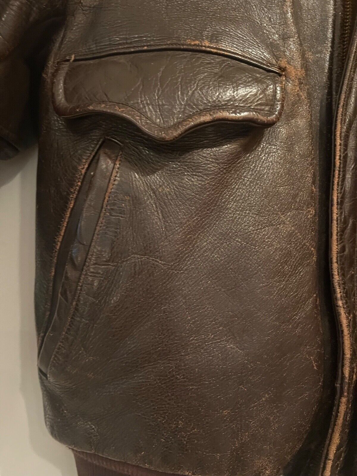 VTG Horsehide Leather Jacket VINTAGE AVIATOR MADE… - image 4