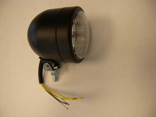 Single Dominator Black 4" Headlight Motorcycle / Kitcar Headlamp H4 60/55w - Picture 2 of 4