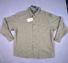 Roundtree  Yorke Portuguese Flannel Men 2XL Long Sleeve Shirt Olive Button Down