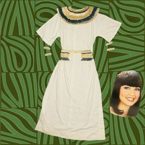 お洋服 Vintage Egyptian costume outfit Halloween with black wig authentic