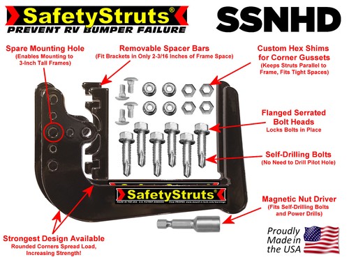 Mount-n-Lock® SafetyStruts® Heavy Duty RV Bumper Brackets (1SSNHD-Standard)