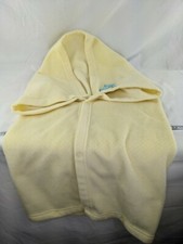 Carters Child of Mine Yellow Bunting Baby Blanket Snaps 33x33 Inch Blue Bear