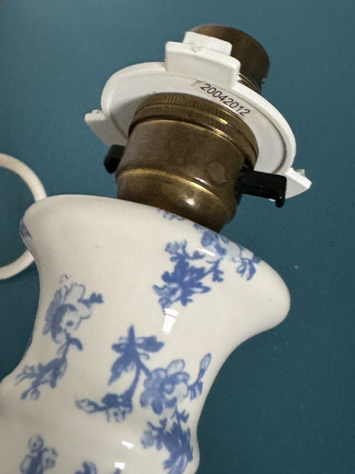 Vintage Laura Ashley Candlestick Table Lamp Base Blue White Ceramic eBay