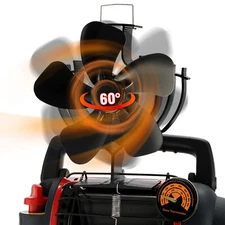 60° Rotation Wood Stove Fan for Mr. Buddy Heater Fireplace Fan Heat Powered