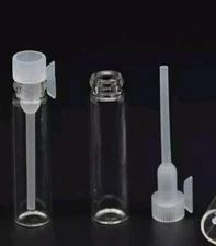 50 Mini Glass Tubes Perfume Essential Oils Sample Refillable