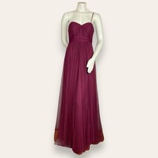 Jenny Yoo Formal Dress Prom Tulle Bridesmaid Size 4 Wine Hollywood Gown Classic