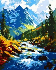 Paint by Numbers Kit DIY Abstract Landscape Forest Path Digital Oil Painting ...