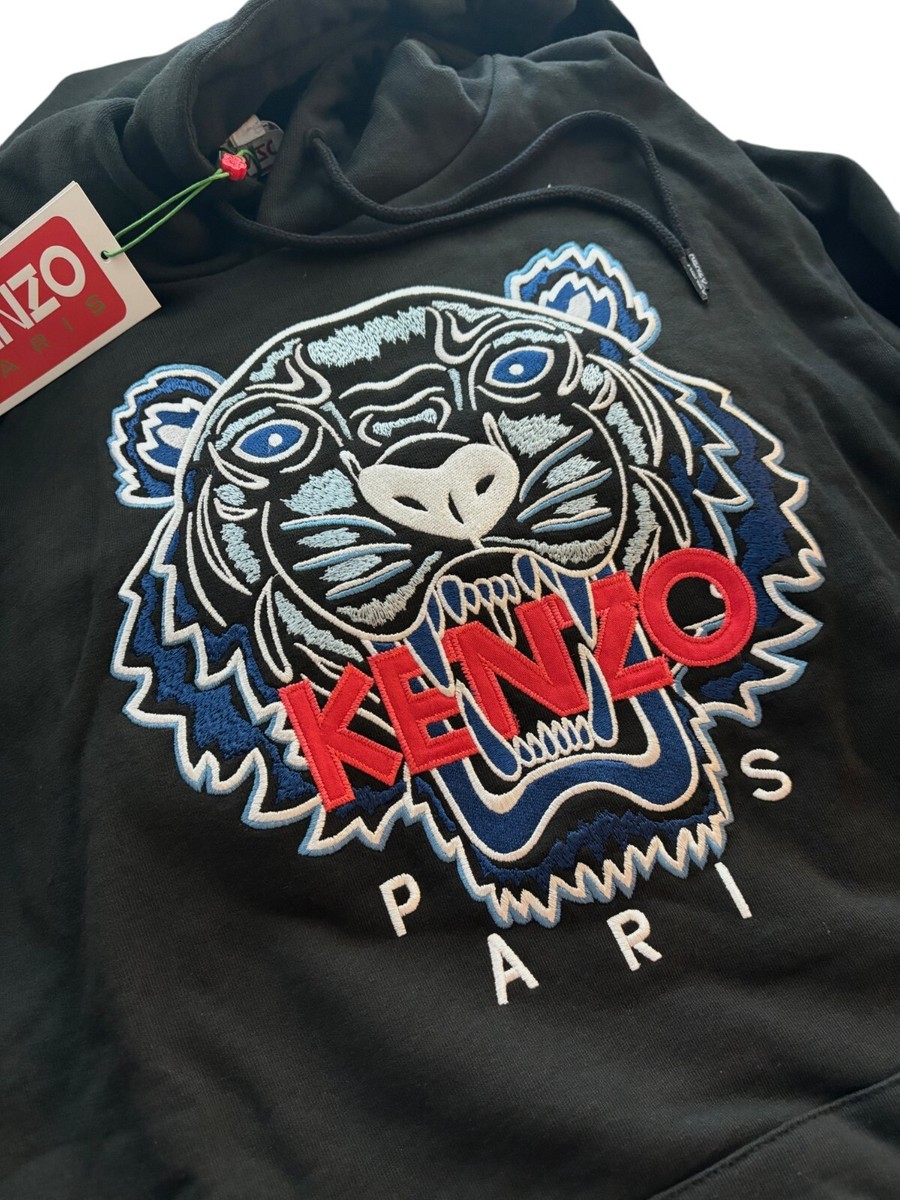 Kenzo Classic Tiger Embroidered Black Hoodie | eBay