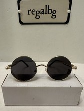 Retro Round Steampunk Sunglasses Gothic Circle GOLD color Metal Frame T ...