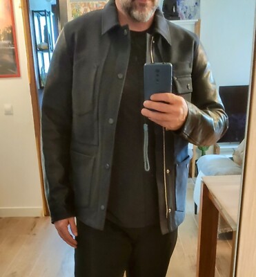 Jacke Jacket OAMC O.A.M.C Blue Leather Leder Blau