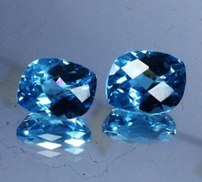 20 Ct NATURAL Santa Maria Blue Aquamarine Fancy Certified Loose Gemstone Pair