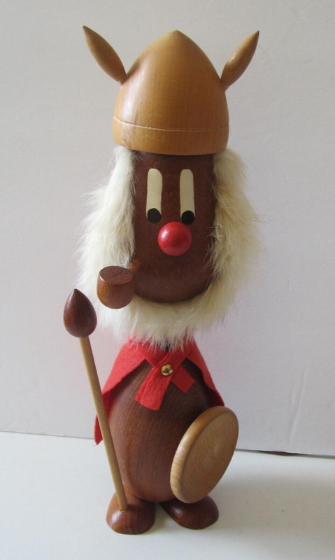 VTG SCANDINAVIAN VIKING -  Wooden VIKING Figurine Denmark