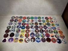 Vintage Pog Lot 185 Pogs 1 Metal Slammer Container