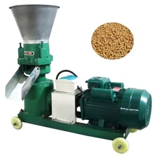 Farm Animal Feed Pellet Mill Machine 220V 200kg/h 3mm Plate 3-Head Press Roller