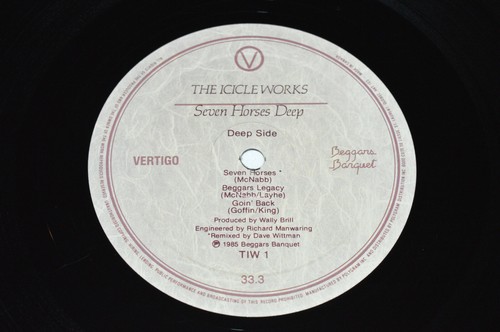THE ICICLE WORKS Seven Horses Deep LP 1985 Beggars Banquet Vertigo Canada TIW-1 - Picture 4 of 4